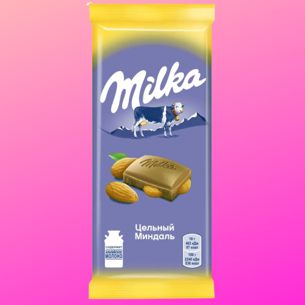 Шоколад Милка (цельный миндаль) 90 гр